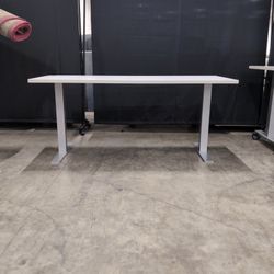White Rectangular Metal Base Standing Desk