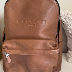 Tan Leather Coach Campus Backpack 