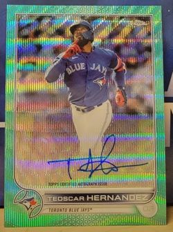 #CVA-TH Teoscar Hernandez 2022 Topps Chrome #/199 Veteran Auto Aqua Wave DODGERS