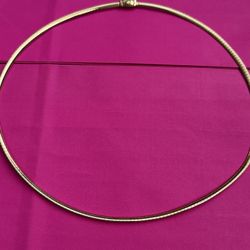 Vintage 925 Sterling Silver 2 Tone Reversible Gold & Silver Necklace choker  Approx 18.5 inches long