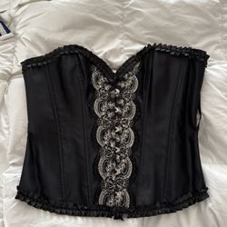 Black Corset w/gold Embroidery