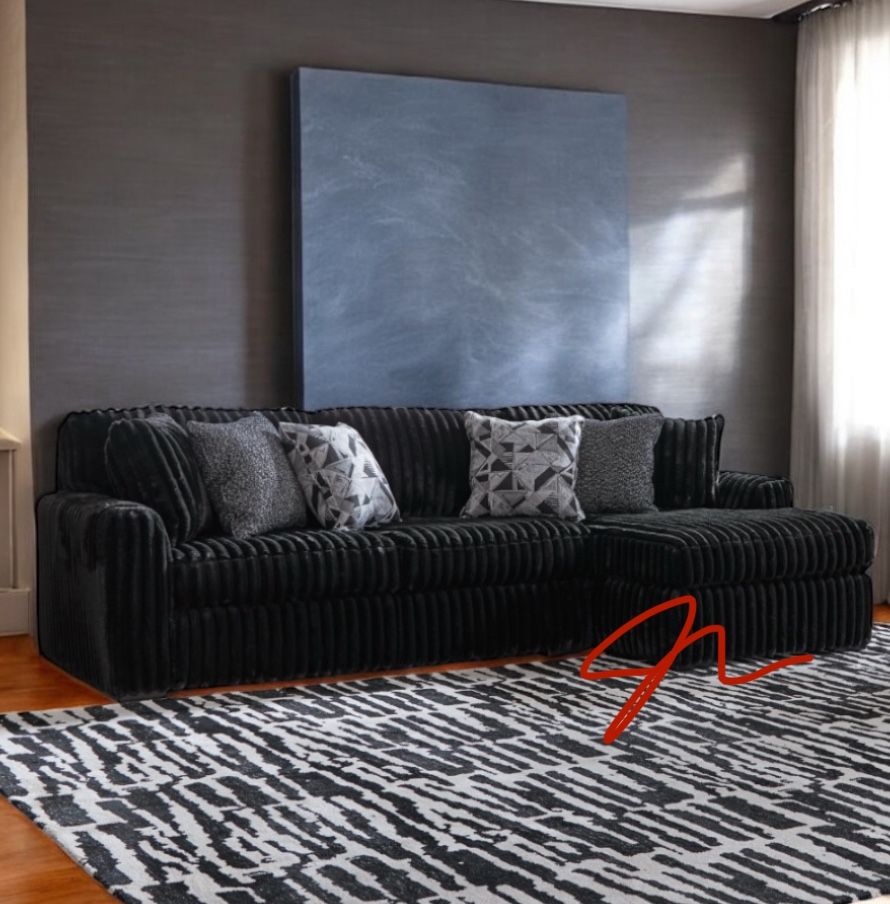 New! Luxurious Midnight Madness Soft Touch ~ Super Comfy Sofa Chaise Sectional!