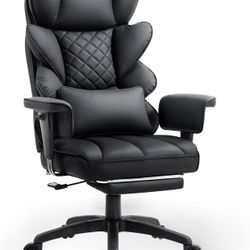 Dowinx Big and Tall Office Chair with Pocket Spring Cushion,High Back Computer Gaming Chairs with Adjustable Armrests,Executive Desk Chairs with Lumba
