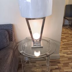 Side Table And Lamp