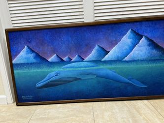 Blue Whale Original Oil 50 X 26 Beautiful Blue