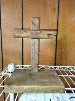 Wooden cross on stand