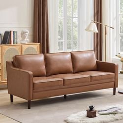 Brown Faux leather couch 80.31 inches