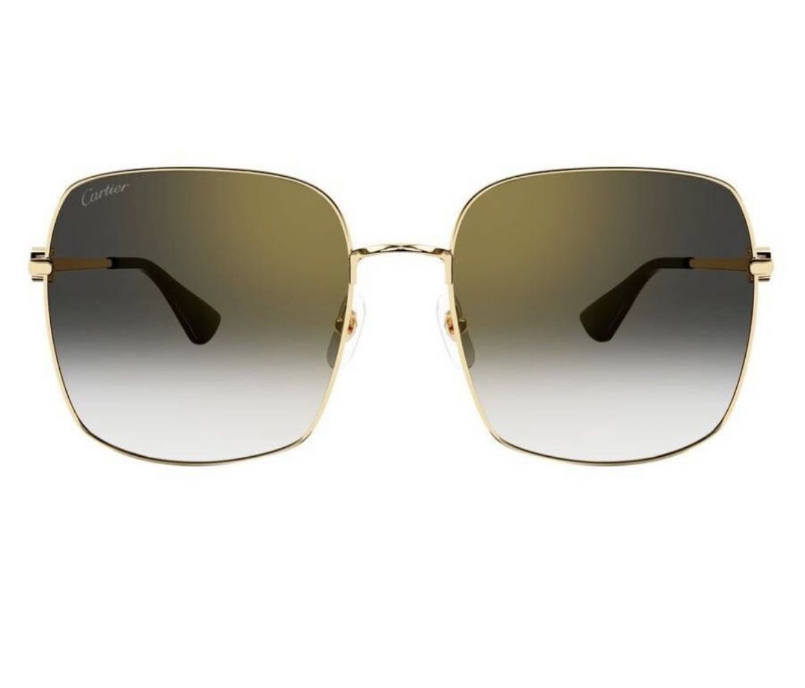 CARTIER Grey Gradient Square Ladies Sunglasses-NEW-Authentic