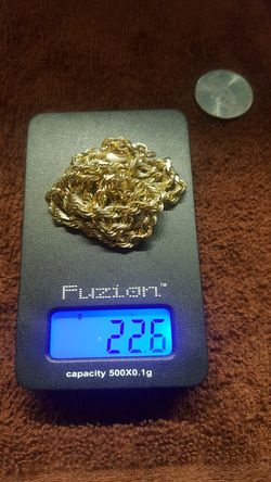 20 in diamond cut rope chain 14 karat gold solid