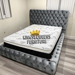 New Queen Bed Frame With Mattress 