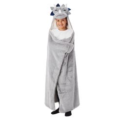 DINO HOODED THROW , New!