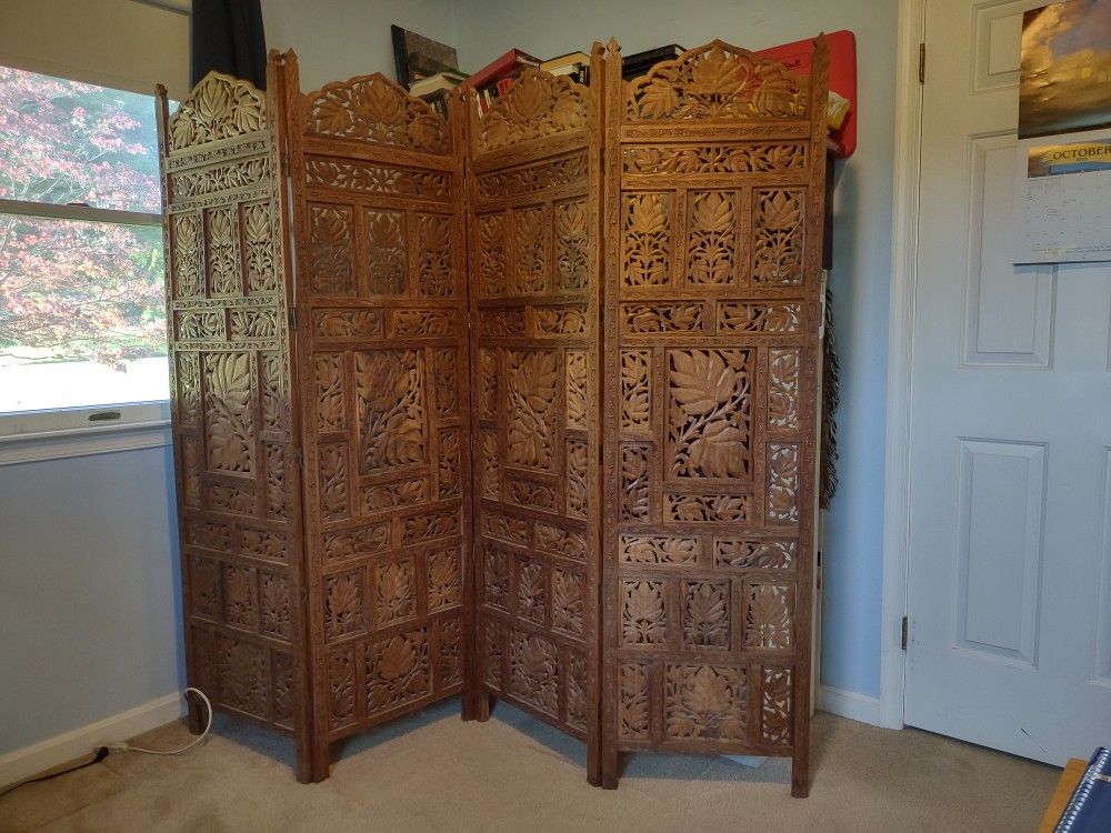 Oriental Carved Wooden Divider