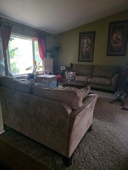 Micro fiber/ faux suede couch set