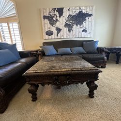 Granite Coffee Table, Two End Tables And Front Entry Table 
