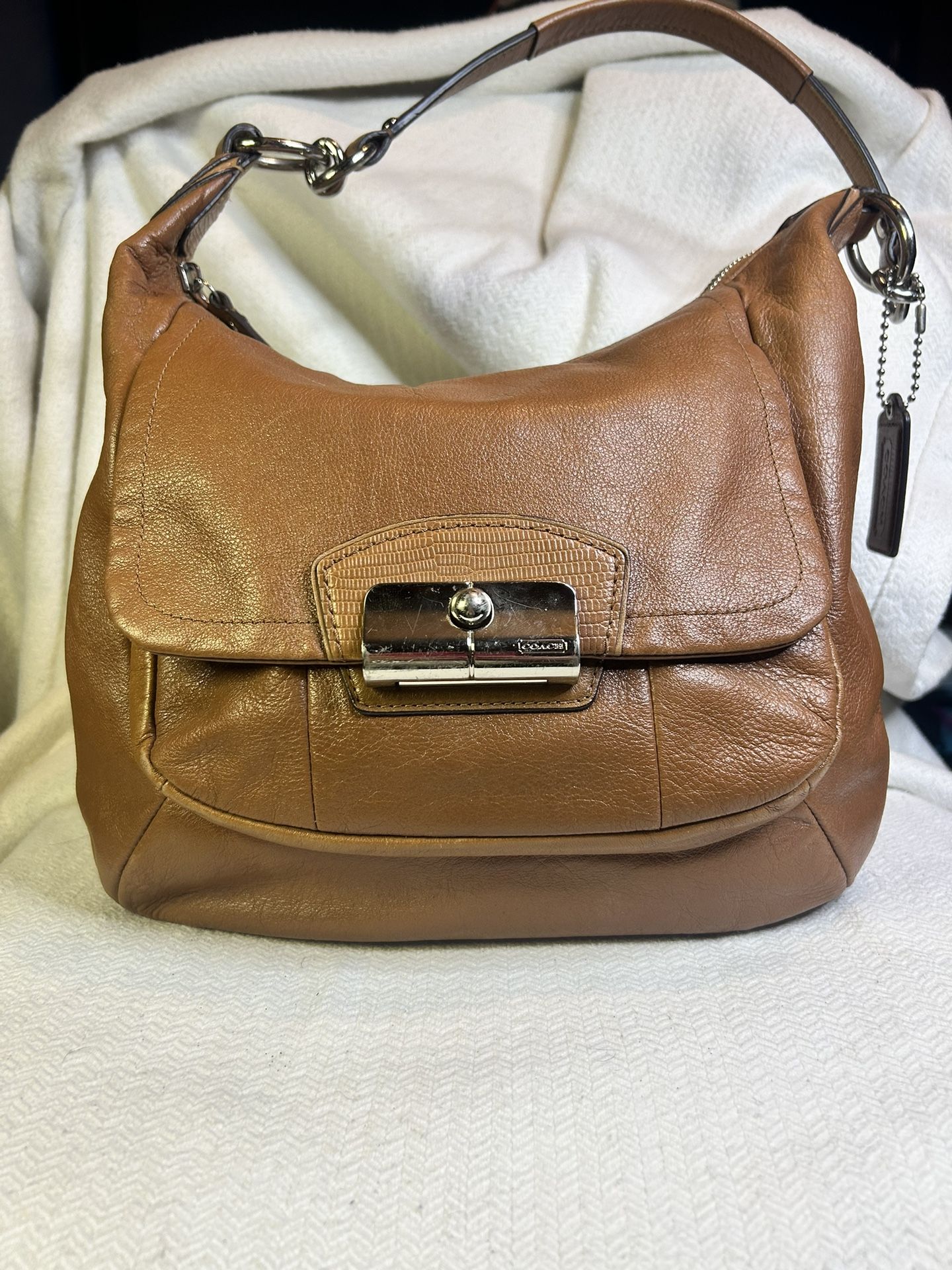 Coach Kristin Brown Leather Hobo Shoulder Bag Purse