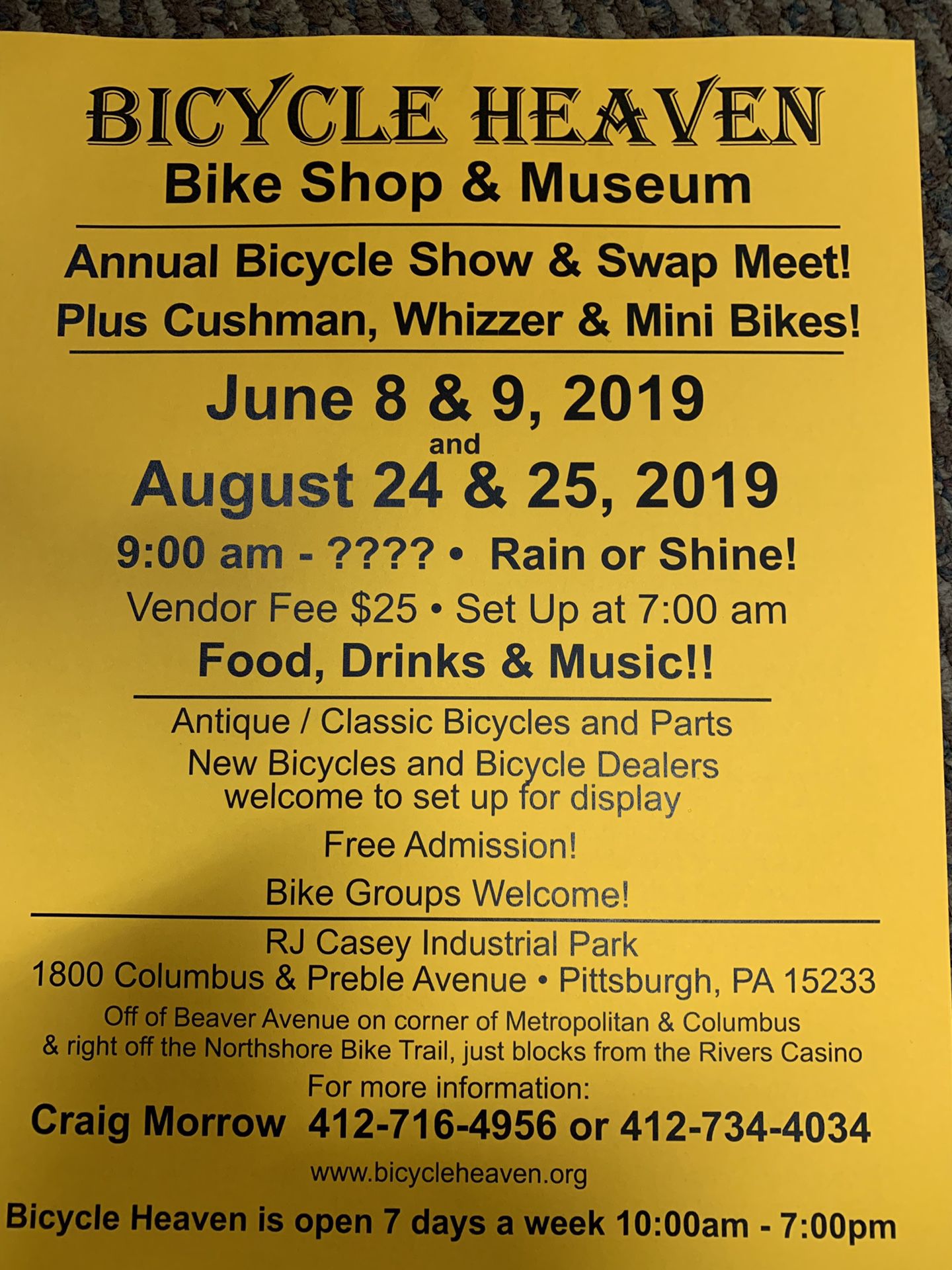 Bike show swap meet this June 8 & 9 2019