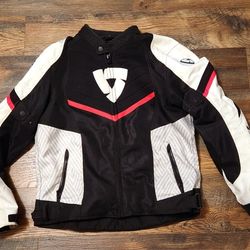 Rev'it Men's Motorbike Leather Jacket Size Xl 