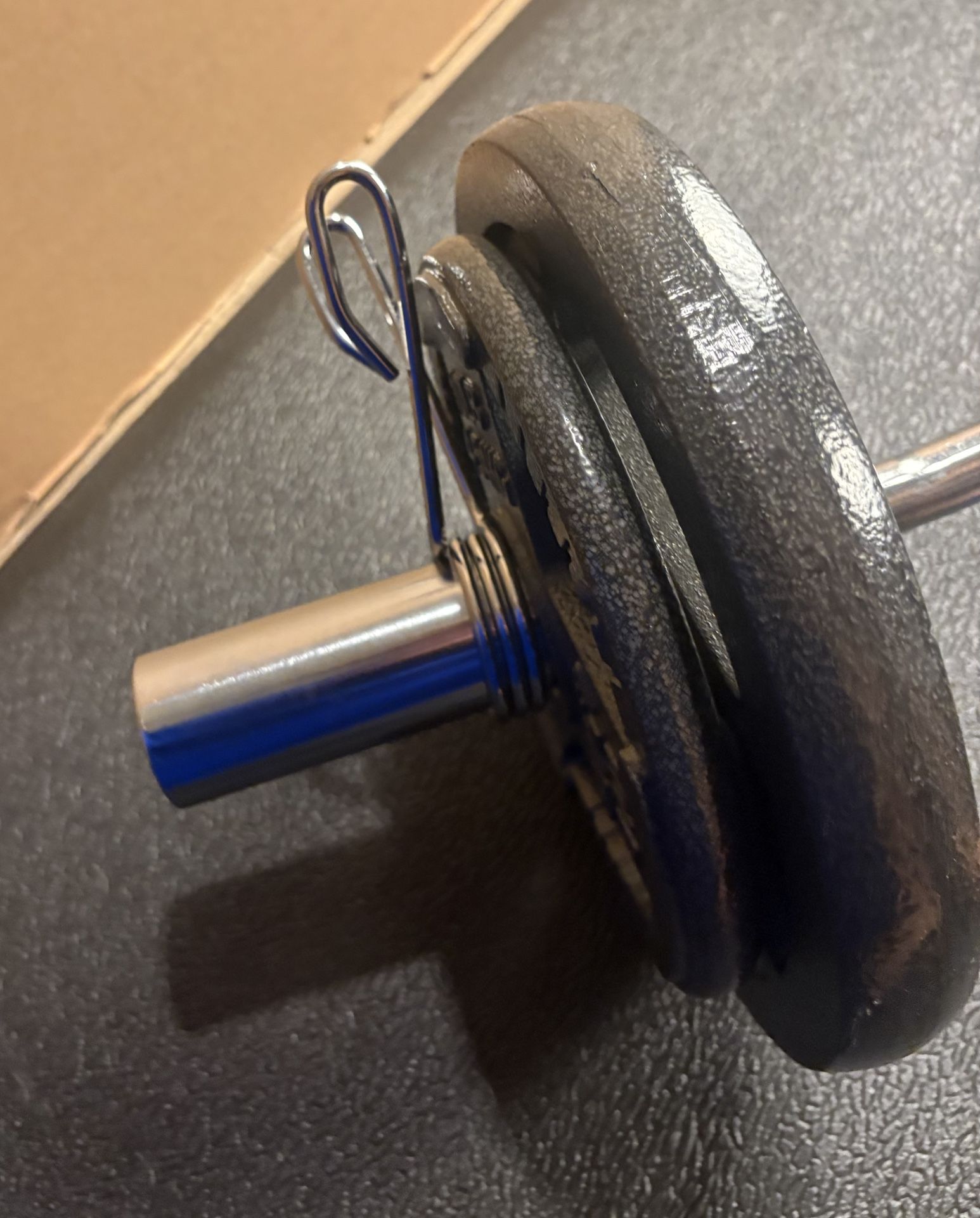 Brand New Olympic Weightlifting Equipment; Curl Bar with Pair of 25s and Pair of 10s. 90 # Brute.