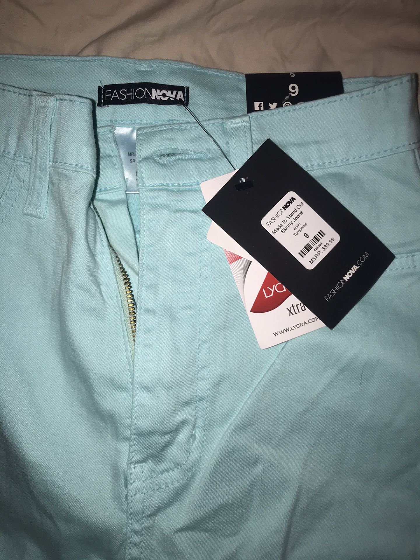 Fashion nova blue skinny jeans size 9