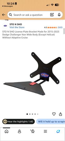 New STO N SHO Dodge Challenger License Plate Bracket
