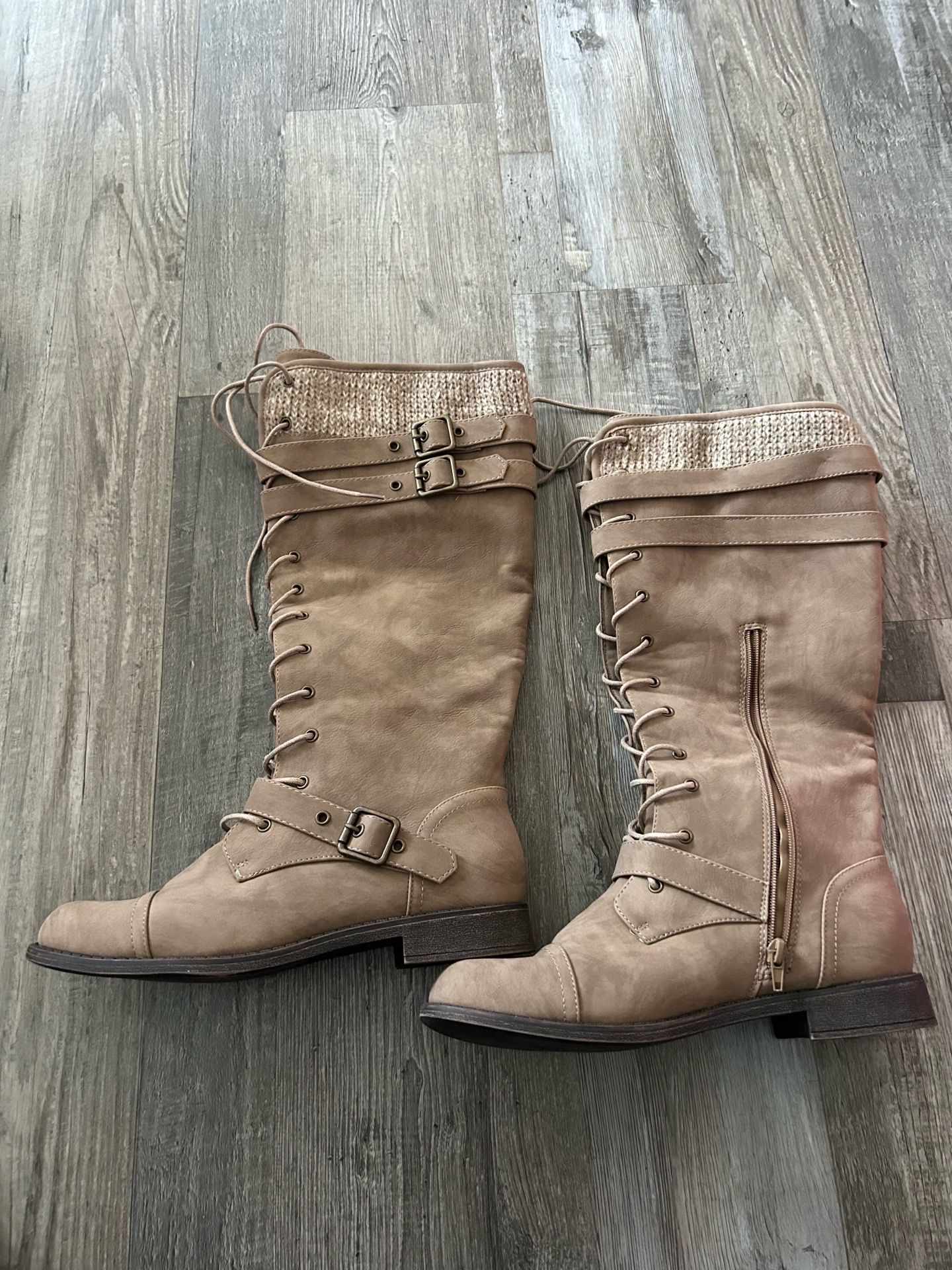 Women’s size 10 beige below knee new boots