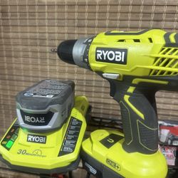 Ryobi Drill /W 3 Batteries & Charger