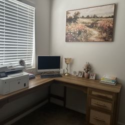 L Shaped Honey Desk