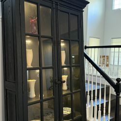 Restoration hardware discontinued tall black FRENCH CASEMENT CABINET(open for offers)