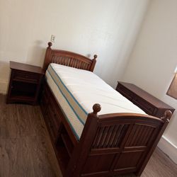 Twin Size Bedroom Set - Solid Wood 