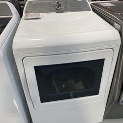 GE Profile White 7.4 Cu. Ft. Aluminized Alloy Drum Electric Dryer With Sanitize Cycle & Sensor Cycle