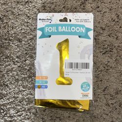 6 Foil “1” Balloons 