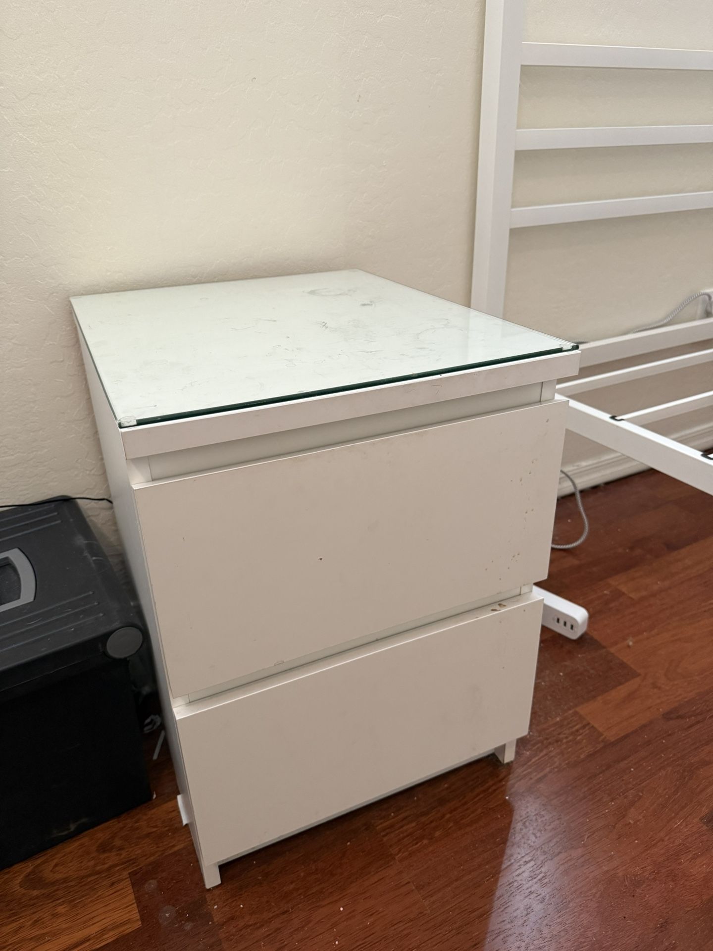 White IKEA Bedside Table