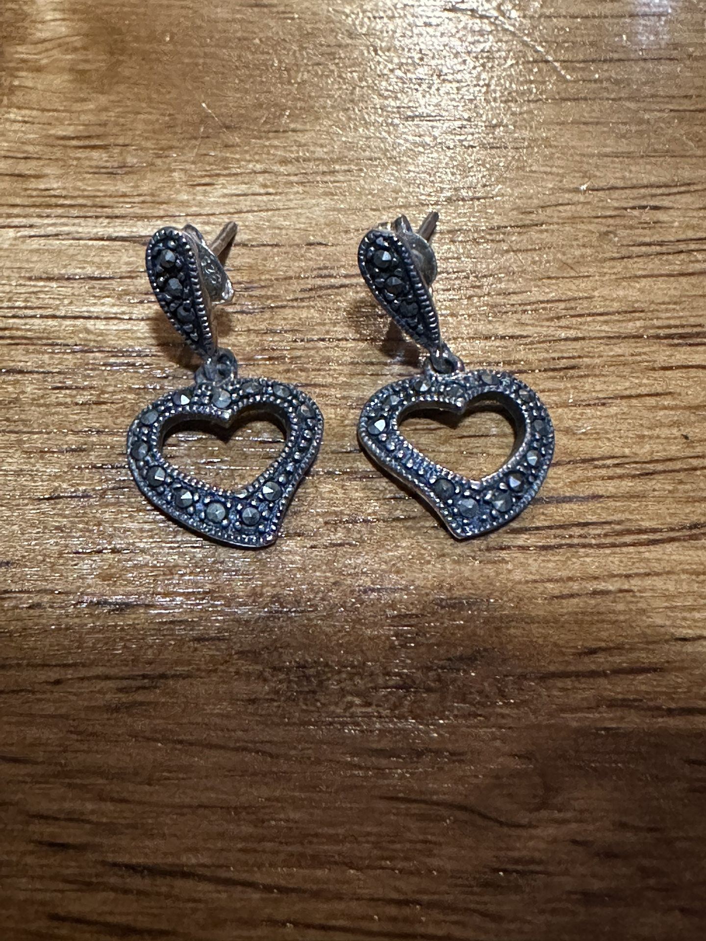 Sterling Silver 925 Heart Earrings