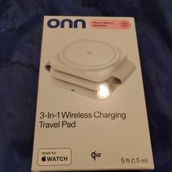 NIB ONN 3 in 1 Wireless Charging Travel Pad 