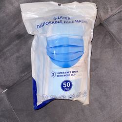 50 Packs Of Blue Mask 3 Layer