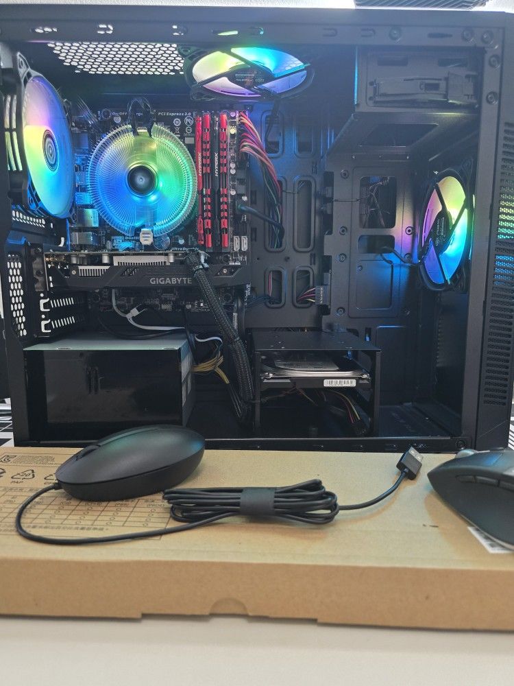 Gaming pc desktop computer intel i7-4790s, gtx 1650, 16 gb ram, ssd, hdd, wifi bundle