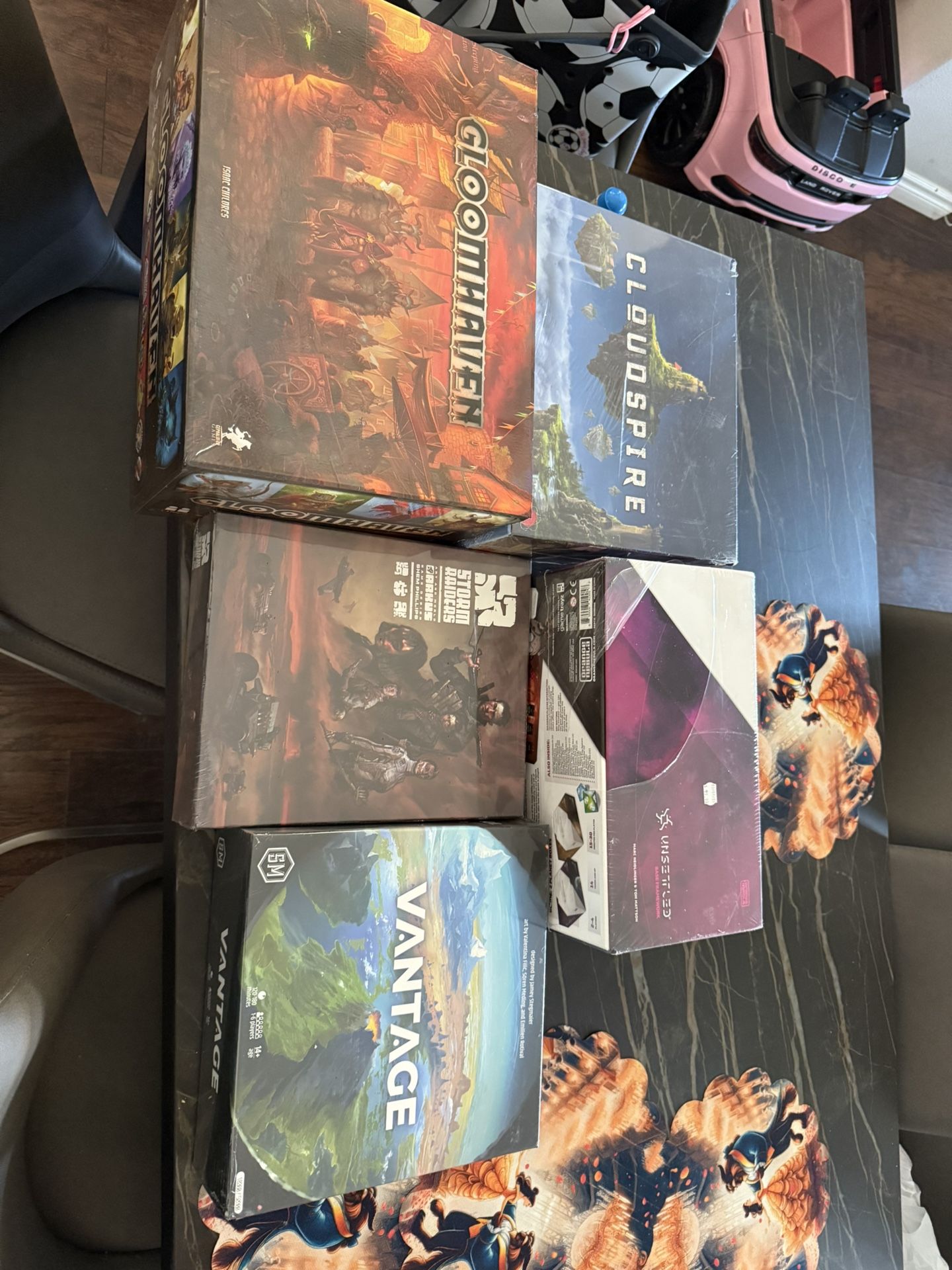 Board Games Gloomhaven ,Storm Raiders,Vantage, Cloudspire, Unsettled