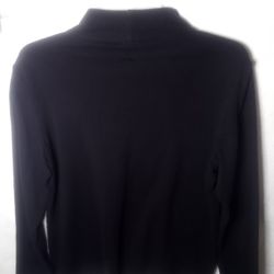  Croft & Barrow® Long Sleeve Black Mock Neck  Top Size Large 