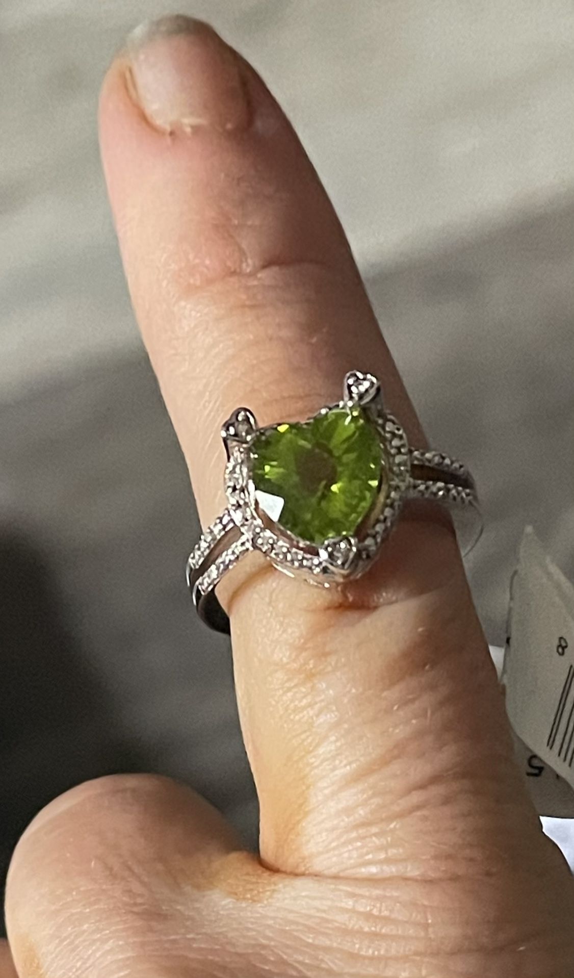 2Ct Heart Cut Lab Created Peridot Halo Engagement Ring 14k White Gold Plated