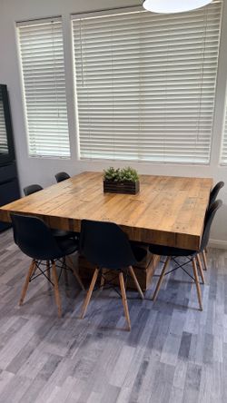 Set of 6 Dinning Room Chairs Mid Century Modern Eiffel Base Black