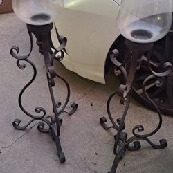 2 Cast Iron Candle Stand