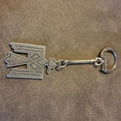 Vintage Thunderbird Keychain Key Ring Chain Hangtag Fob Native American Culture