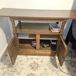 Vintage Wood Drop Leaf Table w/ Storage