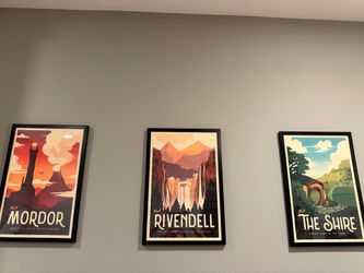 Lord of the Rings Travel Poster Prints Set of 3