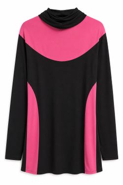 Girls' Black & Pink Long Sleeve Swim Top - Large - Pre-Owned, Good Condition
