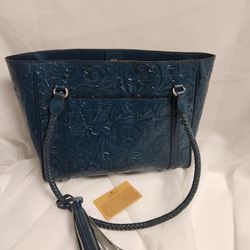 PATRICIA NASH Cameley Tote Leather with Tassel,  with tag