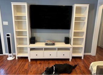 IKEA tv stand and bookcases