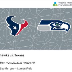 Seahawks Vs Texans (2 Tickets)