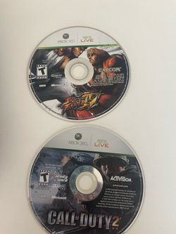 Xbox 360 Game Discs – Street Fighter IV & Call of Duty 2