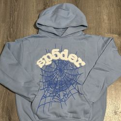 Baby Blue Rhinestone Sp5der Hoodie